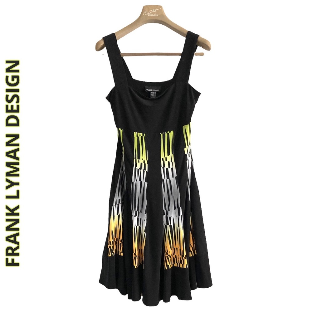 👗SZ 10•FRANK LYMAN DESIGN SLEEVELESS A-LINE FLOWY SWING MIDI DRESS👗